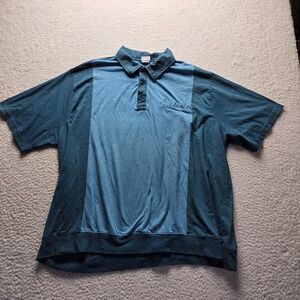 Haband Casual Joe Polo Shirt Mens 3X Blue Colorblock Pocket Jersey Knit Top